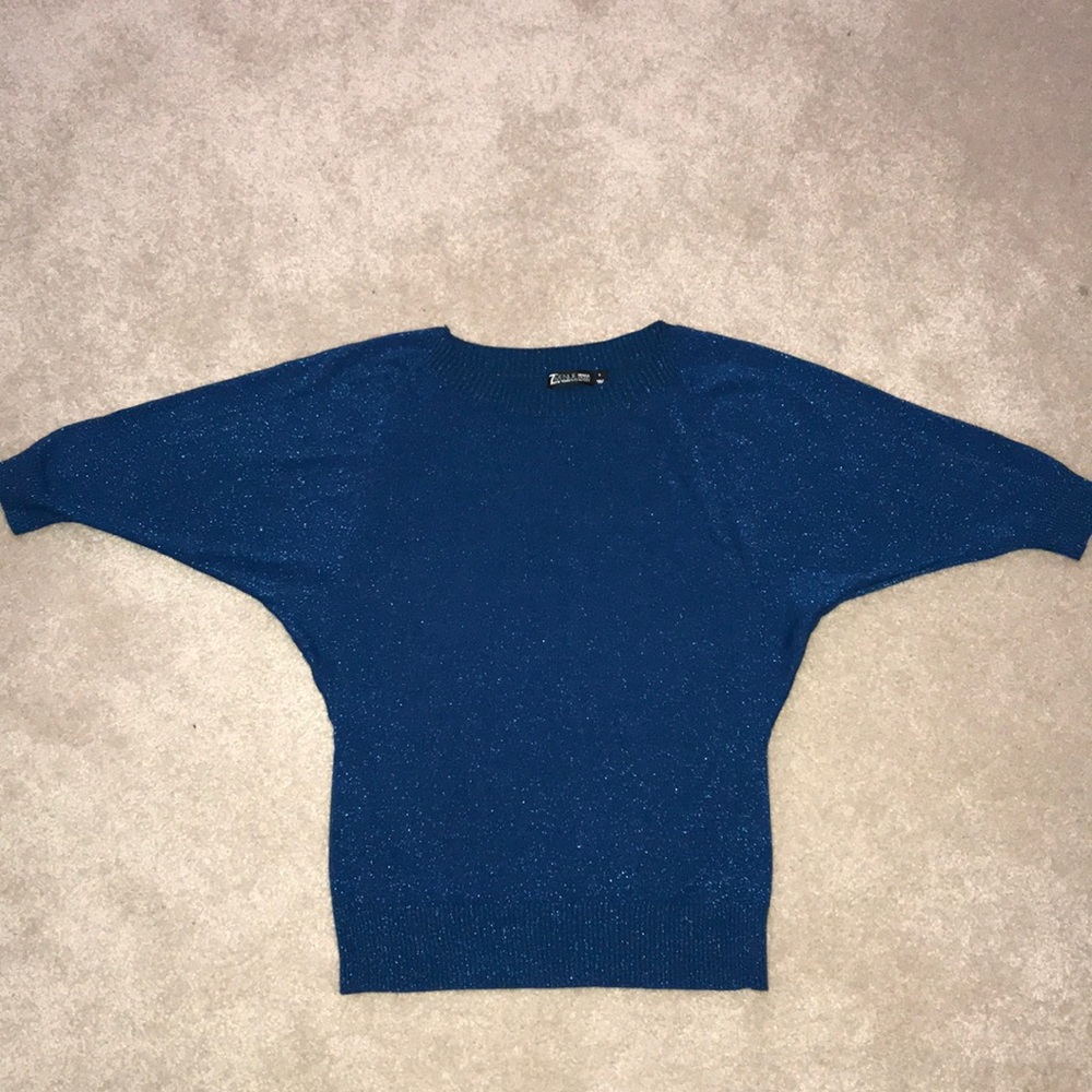 EUC New York & Company Blue Sparkle Sweater